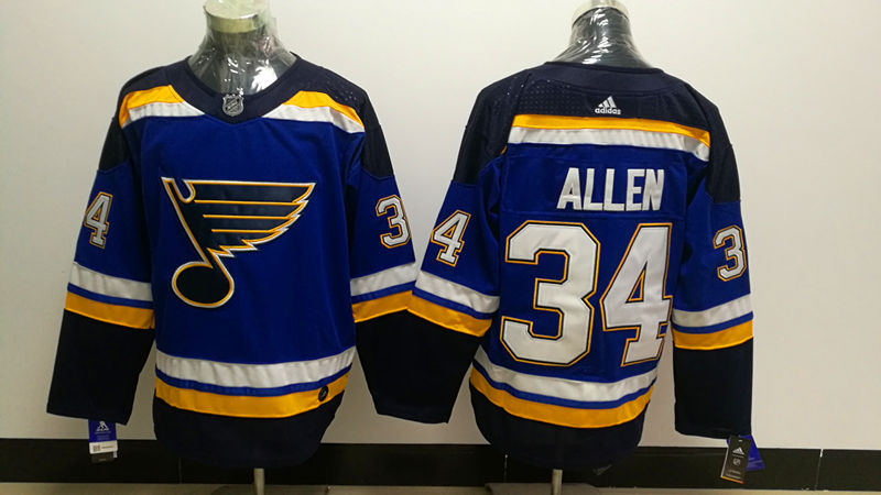 Men's St. Louis Blues Jake Allen #34 Blue Home Breakaway Jersey